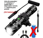 High Power LED Flashlight For Hunting Outdoor Professional Tactical Torch Night Scout Light Strong Lamp USB Rechargeable Lantern