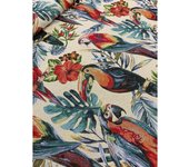 Tejidos Ortuño-  Tela Loros Tucanes, Tela para Tapizar por metros, tela  Tucán Multicolor, Tela para Cojines, Cortinas, Silas, Bolsos,1m x Ancho 2.80m