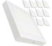 LED ATOMANT Plafón LED de superficie cuadrado 210 mm, 20W y 1800 lúmenes, incluye driver externo, instalación en techo o pared, diseño moderno y compacto, luz uniforme sin parpadeos, ideal para pasillos, cocinas, baños u oficinas, panel LED eficiente