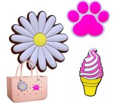 Charm Accessories for Bogg Bag - Rubber Beach Bag Accessories Charm Insert, 3pcs Flowers Dolphin Beach Totes Charm Decoration In