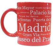Domínguez - Taza Cerámica Roja - Souvenir Madrid