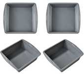 1/4Pcs Silicone Square Cake Plate Non-Stick Brownie Pot with Anti-Slip Handle Oven and Air Fryer Safe Perfect for Baking Cakes
