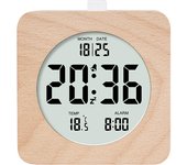 Reloj digital, despertador de Madera with temperature, indicador de fecha, Reloj de esritorio con Luz Nocturna y módulo
