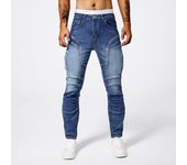 Trendy Jeans Men's Small Straight Leg Denim Design Pants New Slim Fit Small Hole Long Pants High Street Classic High Quality