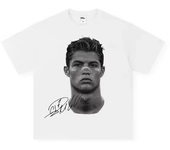 Cristiano Ronaldo Football Superstar Super Fashion Printed Short Sleeve T-shirt Men Distress American