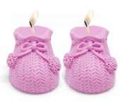 Molde de Silicona para 2 Velas en Forma de Patucos de Bebé | Antiadherente y Resistente | Ideal para Crear Velas Decorativas en Casa | Medidas 6,5x4,7x3,5 cm