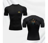 Fashionable black myth Wukong printed fitness long-sleeved men jogging jujitsu training elastic compression shirt T-shirt S-3XL