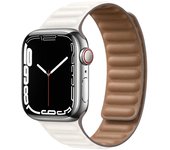 Leather Link for Apple Watch Band 45mm 41mm 40mm 44mm 49mm Original Magnetic Loop Bracelet IWatch Series 8 Ultra 3 SE 6 7 Strap