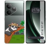 Tumundosmartphone Funda Silicona Transparente para Realme GT 6 / GT 6T 5G diseño Panda Dibujos