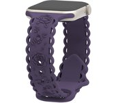 Floral Engraved Strap For Apple Watch Band 40mm 44mm 41mm 49mm 45mm 38mm 42mm Silicone bracelet iwatch series 9 7 se 6 8 ultra 2