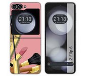 Tumundosmartphone Funda Carcasa Dura para Samsung Galaxy Z Flip 6 5G diseño Brochas Dibujos
