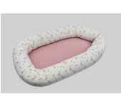 Cuna Nido Conejitos, Color Rosa Maquillaje, Exterior 100% Algodón, Interior 100% Poliéster, Denenes