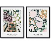 Set de 2 cuadros calidad premium con marco de madera - 30x40 cm o 50x70 cm - POSTER LAB