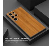 Brown Smooth Wood Grain Metallic Phone Case for Samsung Galaxy S22 Note 20 Ultra S23 S21 S20 FE S10 S10E Silicone Cases