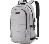 Mochila antirobo para portátil de 15,6 a 17,3 pulgadas con Puerto de carga USB y Candado, resistente a Agua, para hombre y Mujer, color gris.