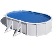 Piscina Atlantis Gre ovalada pared acero blanco