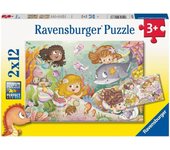 HADAS Y SIRENAS PUZZLE 2X12 PIEZAS DE RAVENSBURGER