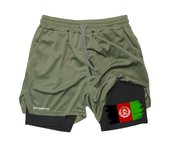 Patriotic Flag Graphic 2 in 1 Shorts for Men Gym Workout Running Shorts Athletic Breathable Shorts with Phone Pocket Towel Loop