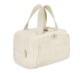 Bolsa de aseo ligera, grande, de apertura ancha, bolsa de cosméticos esponjosa, bolsa de almacenamiento, juego de artículos de aseo de viaje