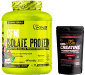 Proteína Isolada CFM 2KG con topping King Nutrition Xtreme – Con Promiko® y Enzimas Digestivas Digezyme®  Endulzada con Sucralosa  Sin Azúcares Añadidos + Creatina 200g