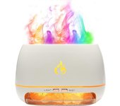 3 In 1 Himalayan Salt Rock Aroma Diffuser, Ultrasonic Essential Oil Diffuser, Simulation Flame Humidifier