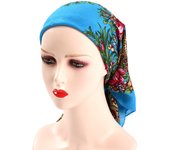 80*80cm Retro Floral Print Square Hijab Head Scarf Women Turban Scarves Female Bandana Headband Hair Scarves