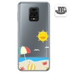 Tumundosmartphone Funda Gel Transparente para Xiaomi Redmi Note 9S / Note 9 Pro diseño Playa Dibujos