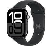 Apple Watch Series 10 GPS Cellular 46mm Caja de aluminio en negro azabache y correa deportiva negra Talla S/M