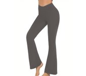 Flared Leggings Crossover Women's Yoga Pants Control Tummy High Waist Wide Leg Pants