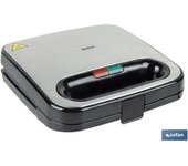 Sandwichera color acero /negra 750w 23.7 x 23.3 x 8 cm