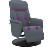 vidaXL Sillón reclinable masaje con reposapiés terciopelo Gris claro, Gris oscuro, Negro Sillon Dormitorio Sillon Comodos Silla Relax Sillón Sofá