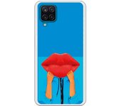 Funda compatible con Samsung Galaxy A12 4G/ 5G - M12 4G - Beso fondo Azul