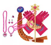 Kids Princess Cosplay Costume Plastic Crystal Tiara Snowflake Jewelry Necklace Earrings Kit Girl Elsa Anna Party Dress Accessory