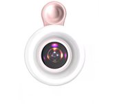Anillo de Luz LED with Clip para teléfono móvil, lámpara de Luz de repuesto with Lens Macro de 15X, 53 LEDs, recargable, para selfi, en Vivo, 3 en 1