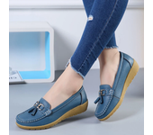 2024 New Women Flats Ballet Shoes Woman Cut Out Leather Breathable Moccasins Women Boat Shoes Ballerina Ladies Casual Shoes Plus