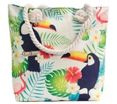 Bolso shopper con asa de cuerda - tropical tucán