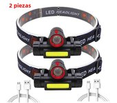 Super Bright LED Headlamp Rechargeable Waterproof Flashlight With XPE COB Beads And Tail Magnet Dual Light Sources Work Light