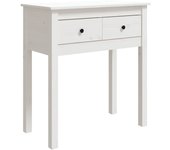 vidaXL Mesa consola de madera maciza de pino 70x35x75 cm Natural, Blanco, Marrón miel Mesa de sofá Mesa de Entrada para Salón Consola de Entrada Mueble Recibidor Mesita Mesa auxiliar Salon