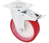 Rueda AMIG 2540-125 con Freno Poliuretano Rojo