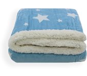 Acomoda Textil - Manta para Bebé. Manta para Cuna 100x140 cm, Manta Bebé Estrellas con Borreguito, Suave, Cálida y Ligera.