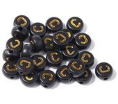 100-500PCS Acrylic Black Gold Color A-Z 26 Letter Beads Round Shape Alphabe Beads for Jewelry Making DIY Bracelet Accessories