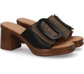 PuntoSalao Zuecos de tacón cómodo hebilla color negro VR5-1610