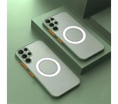 Matte Magnetic Case for Samsung Galaxy S24 Ultra S23 S21 S20 Fe S22 Note 20 10 Plus Shockproof Silicone Half-Transparent Cover
