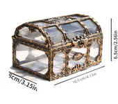 1Plastic Transparent Pirate Treasure Box Crystal Gem Jewelry Box Storage Organizer Chest Treasure for Jewelry Gem Trinket Box