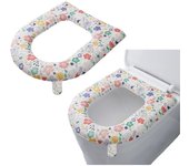 2 fundas para asiento de inodoro, calentador de asiento de inodoro, funda alargada para asiento de inodoro, cojín acolchado para asiento de inodoro, lavable o portátil en forma de O