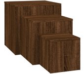 vidaXL Mesitas auxiliares 3 piezas madera contrachapada Blanco, Negro, Gris hormigón Mesa de sofá Mesa de Entrada para Salón Consola de Entrada Mueble Recibidor Mesita Mesa auxiliar Salon