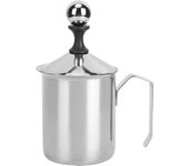 Espumador de leche Manual de acero inoxidable 304, 400cc, mezclador agitador para café Latte Art