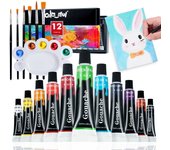 Pintura acrílica en set de 12, 24 o 36 colores (12ml) – Kit para pintura manual, DIY, resistente al agua – Presentación en caja
