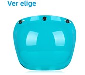 Lente de casco de motocicleta, espejo de burbuja, visera de protección solar, 3 snap, seguridad de vuelo Retro, antideslumbrante