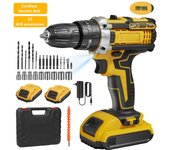 28V Destornillador inalámbrico de alta potencia, taladro eléctrico recargable, batería de litio, velocidad de 1350rpm, herramientas multifuncionales, taladro de impacto